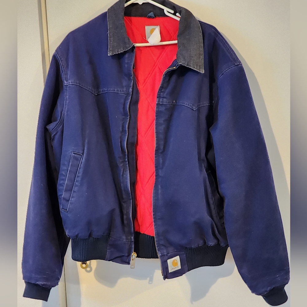Rare Vintage Slight Blue / Purple Carhartt Jacket Red Liner Awesome XL or L